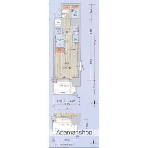 ライジングコート名古屋駅南(ワンルーム/8階)の間取り写真