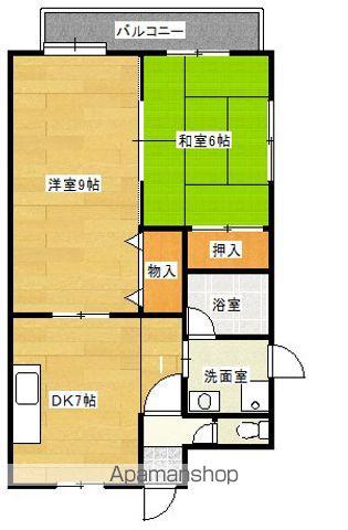 ガーデンステージ大橋(2DK/3階)の間取り写真