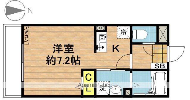 サンロイヤル(1K/2階)の間取り写真