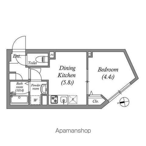 SOLASIA RESIDENCE荻窪Ⅱ(1DK/1階)の間取り写真