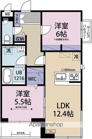 RIZ RAFFINE湘南(2LDK/2階)の間取り写真