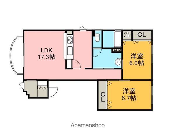 CAPA柏陽弐番館(2LDK/2階)の間取り写真