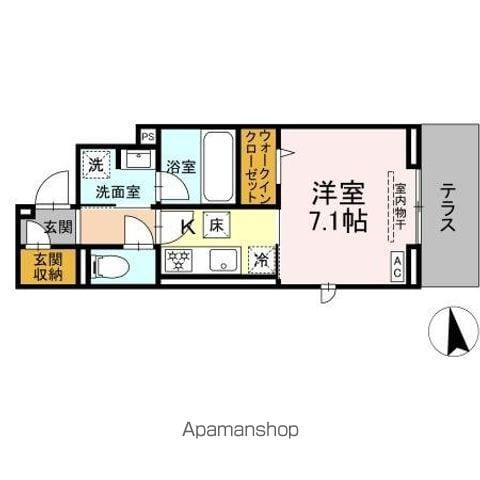 STELLA新松戸(1K/1階)の間取り写真
