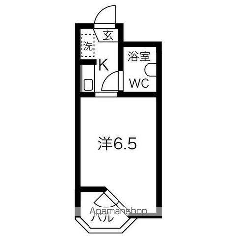 ベルシティ台原(1K/4階)の間取り写真