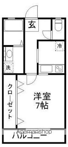 ビオレット(1K/1階)の間取り写真