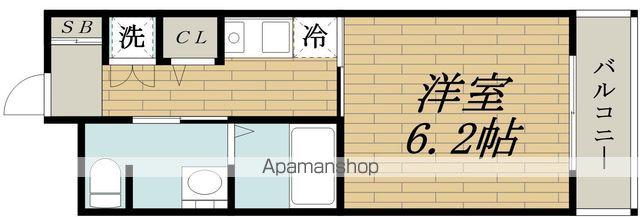 十三本町ウィンズマンションⅡ(1K/3階)の間取り写真