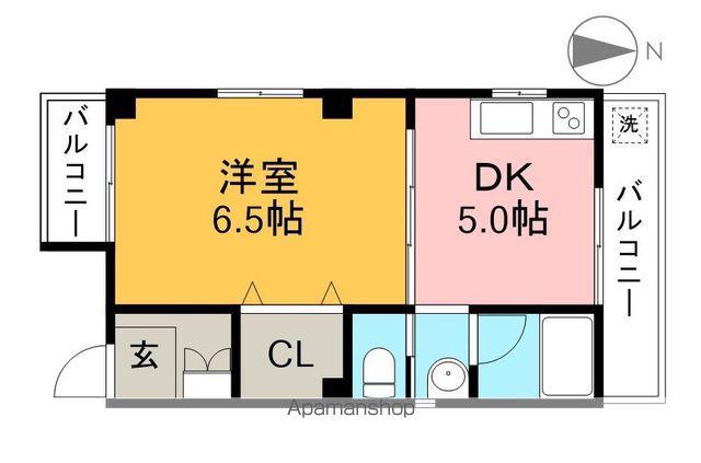 コーポ品川(1DK/3階)の間取り写真