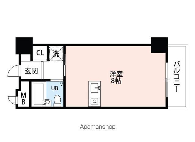 ルポ六本松(ワンルーム/4階)の間取り写真