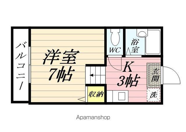 月見台ヒルズ(1K/2階)の間取り写真