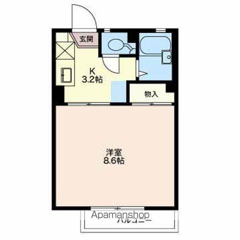 ベルメゾン南俣(1K/1階)の間取り写真