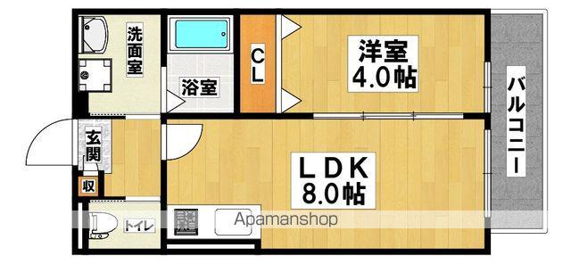 ALEGRIA北助松サウス(1LDK/2階)の間取り写真