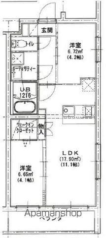 EKSASTACIO(2LDK/4階)の間取り写真