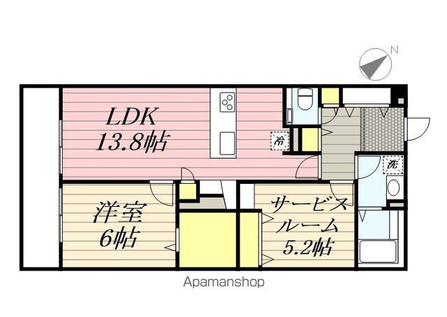 ルージェ・パウ(1SLDK/3階)の間取り写真