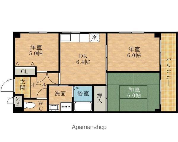 ウエストヒルズ忠岡(3DK/1階)の間取り写真