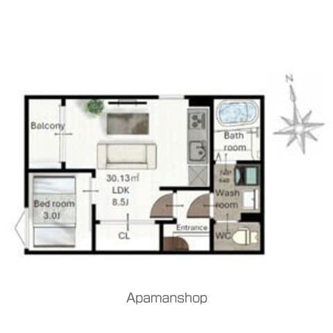 REGALEST東照宮南(1LDK/1階)の間取り写真
