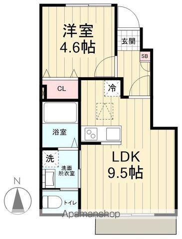 CLAIR(1LDK/1階)の間取り写真