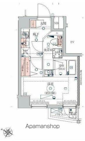 ベルシード横濱ウエスト(1K/8階)の間取り写真