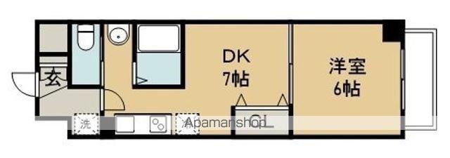 アスコット鉄砲町Ⅱ(1DK/3階)の間取り写真