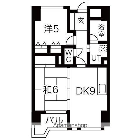 パークハイツ本町通(2LDK/2階)の間取り写真