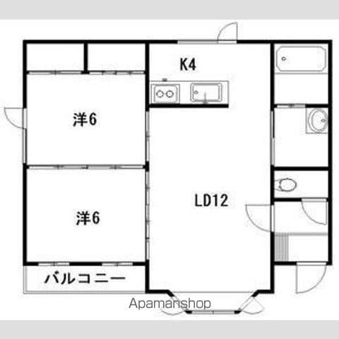 フルール(2LDK/2階)の間取り写真