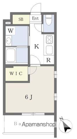ラクラス箱崎宮前(1K/2階)の間取り写真