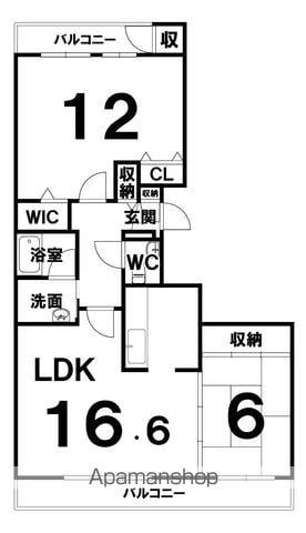 ディーレスティア帯広(2LDK/7階)の間取り写真