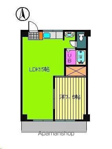 来住フラット(1LDK/2階)の間取り写真