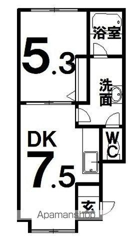 セリバテール102A(1DK/2階)の間取り写真