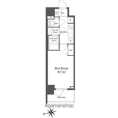 プレサンスブルーム浅草ノース(1K/4階)の間取り写真