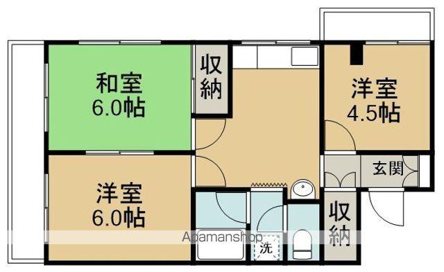 グリーンパーク(3K/2階)の間取り写真