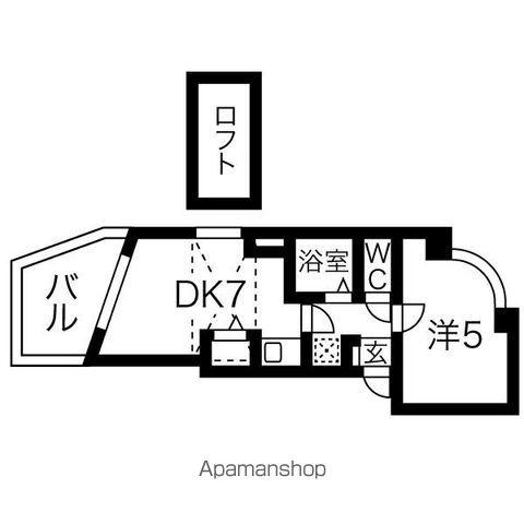 グランドール河原町(1DK/4階)の間取り写真