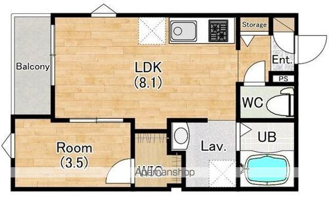 ココングランジュール豊中立花町(1LDK/1階)の間取り写真