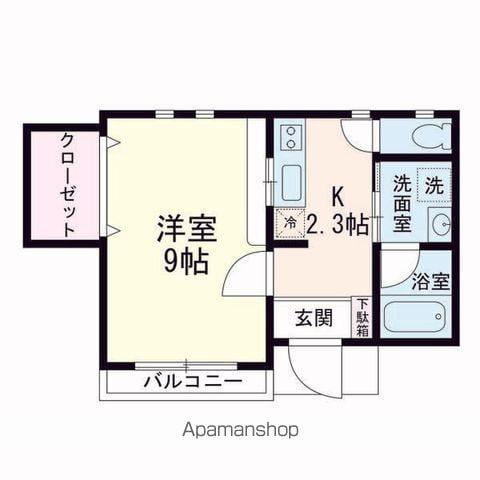 ストゥディオ・ローズマリー(1K/1階)の間取り写真