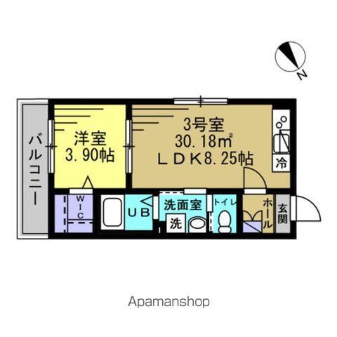 AJ北松戸7(1LDK/1階)の間取り写真