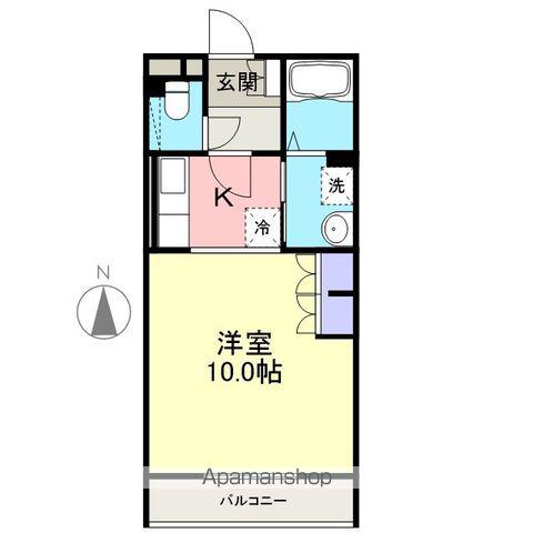 ガーデナ福島(ワンルーム/2階)の間取り写真