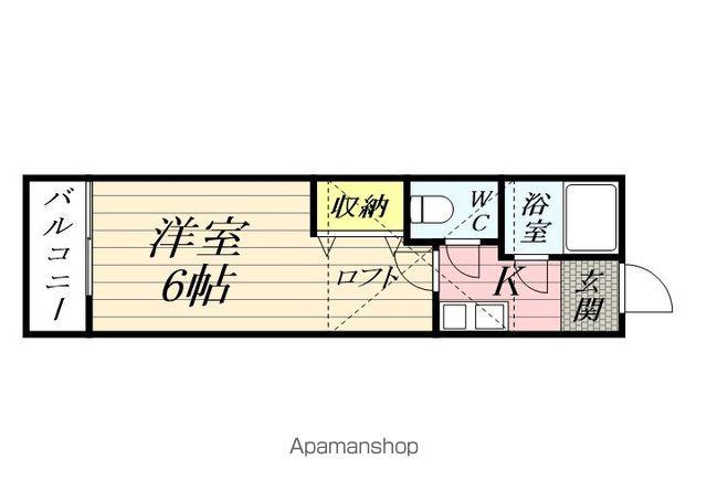 ARV上大岡(1K/2階)の間取り写真