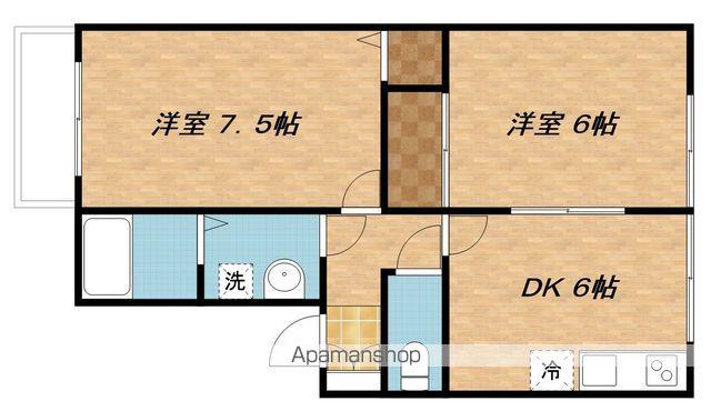 セーブルハウスA棟(2DK/2階)の間取り写真