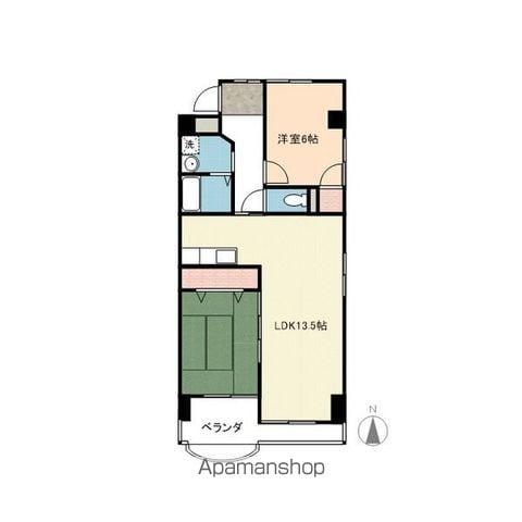 サンハイツ亀の井(2LDK/1階)の間取り写真