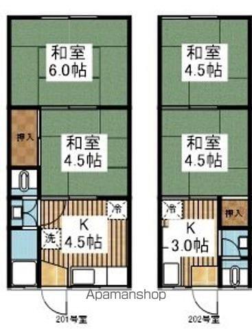 蒲原町アパート(4K/2階)の間取り写真