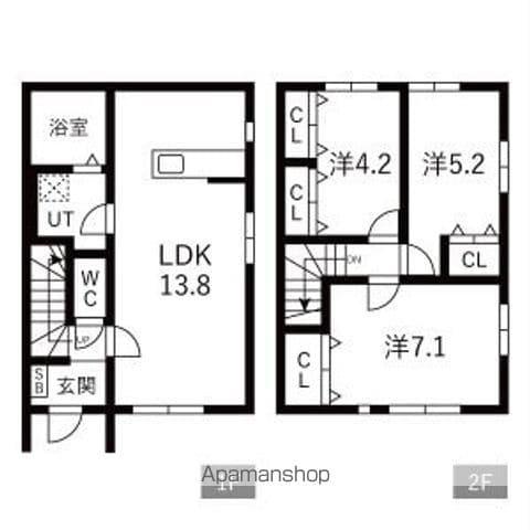 MEZY前九年Ⅰ(3LDK/1階)の間取り写真