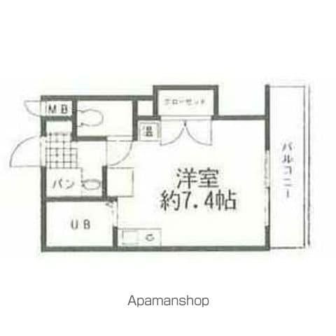 ペルレシュロスPARTⅧ(ワンルーム/4階)の間取り写真