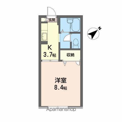 シティ西勝山(1K/1階)の間取り写真
