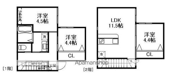 東海道本線 石山駅 徒歩13分 2階建 築13年(3LDK)の間取り写真