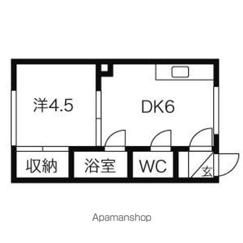 第5岡田コーポ(1DK/1階)の間取り写真