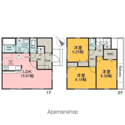西武池袋・豊島線 入間市駅 徒歩18分 2階建 築1年(3LDK)の間取り写真