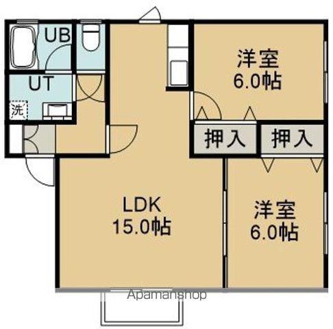 KAEDE APARTMENTS(2LDK/1階)の間取り写真