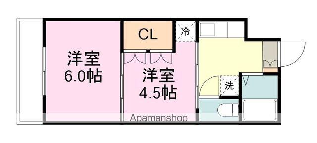 イーグルハイツ高松(2K/2階)の間取り写真