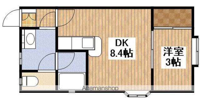 クレセントヨコイⅡ(1DK/2階)の間取り写真