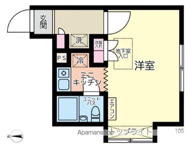 パティオフラットヨコハマ(1K/1階)の間取り写真