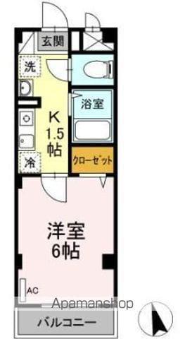アバンウェルディッツォ(1K/3階)の間取り写真